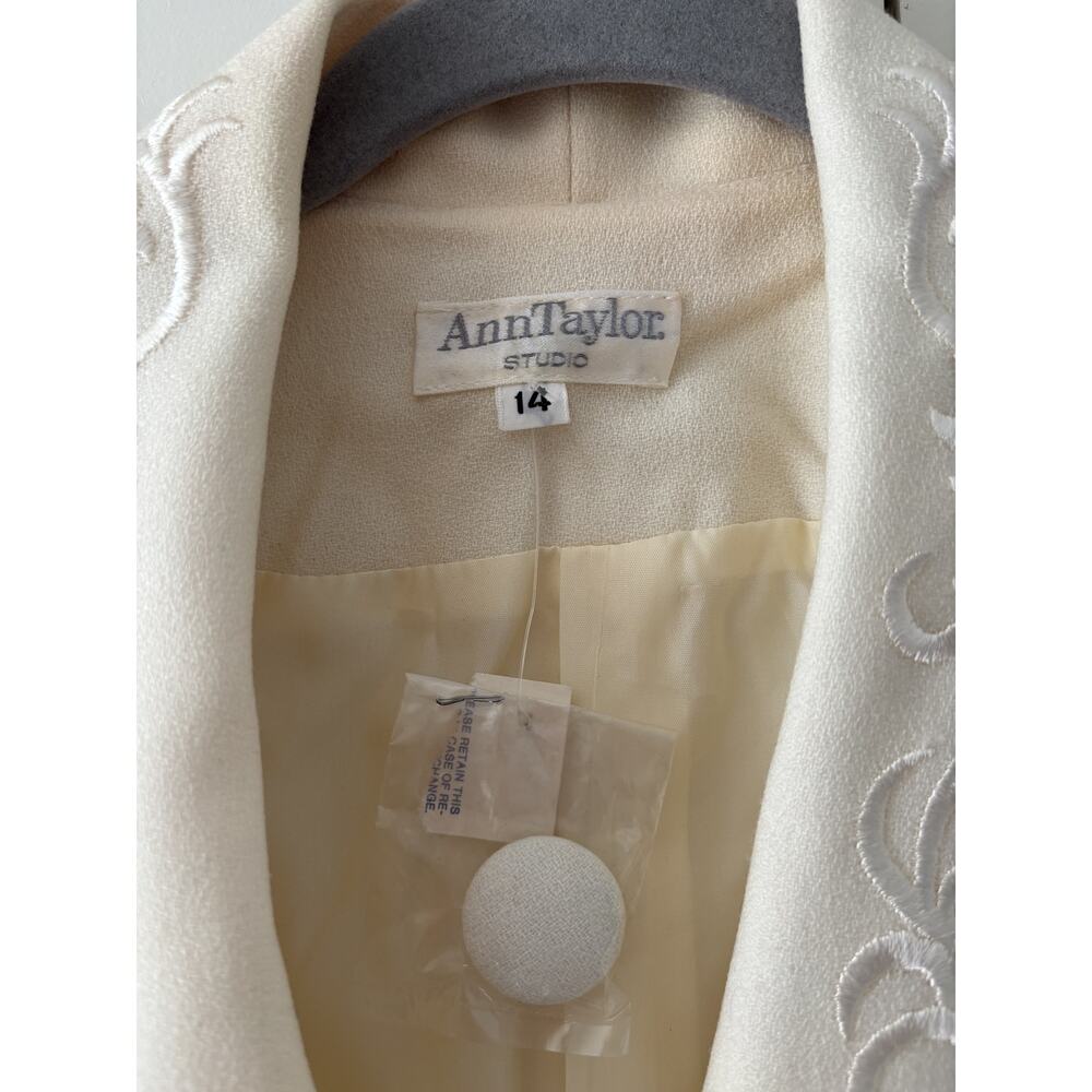 Ann Taylor Studio Ivory Embroidered Wool Blazer 14 - Picture 5 of 10